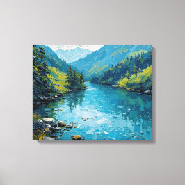 Friedlich River Premium WrackCanvas Wall Art Leinwanddruck