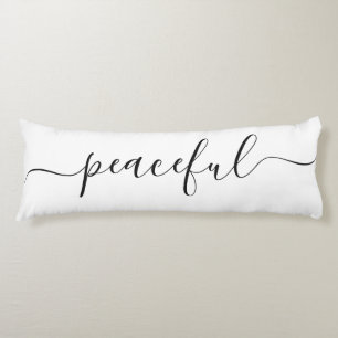 Friedlich Sleep White Black Elegant Script Seitenschläferkissen