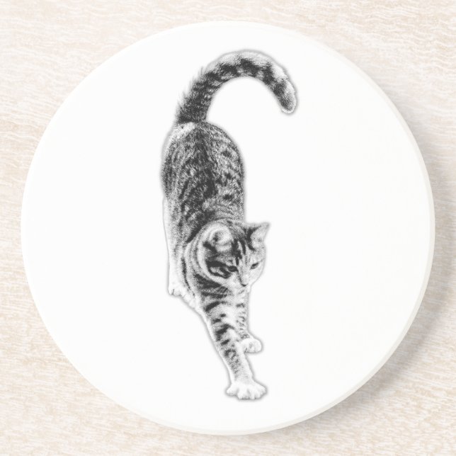 Friedlich Stretch Cat Untersetzer Set (Vorne)