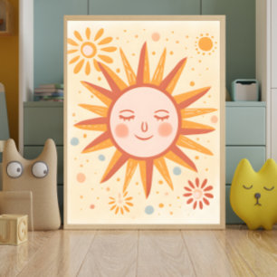 Friedlich Sun Kinderzimmer Wall Art Poster