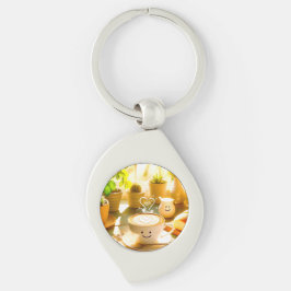 Friedlich und herzerwärmend Cappuccino Morgens Schlüsselanhänger