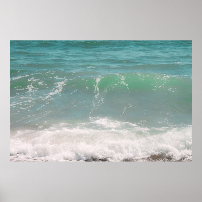 Friedlich Waves Blue Green Sea Beach Fotografie Poster (Vorne)