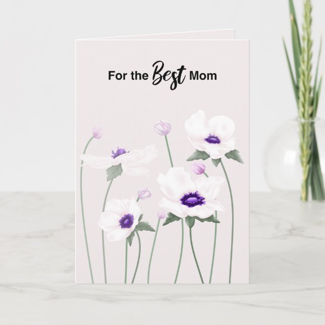 Friedliche Anemone Muttertags-Karte Karte (Vorderseite)