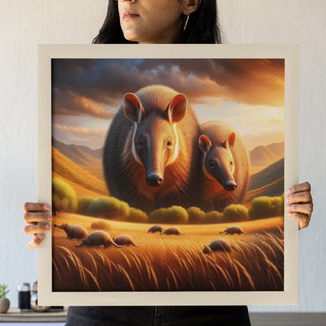 Friedliche Begegnung: Zwei Aardvark im idyllischen Poster (Von Creator hochgeladen)