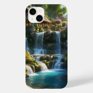 Friedliche Bergkabinen Wasserfälle Blume Case-Mate iPhone 14 Plus Hülle