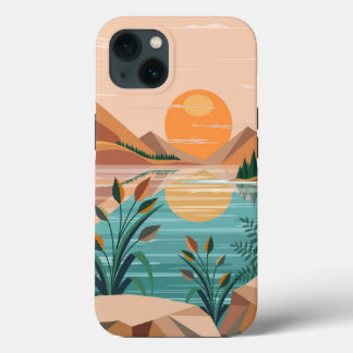 Friedliche Bergsee-Sonnenuntergangslandschaft Case-Mate iPhone Hülle