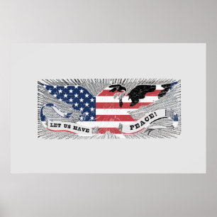 Friedliche Eagle Americana Patriotische Kunst Poster