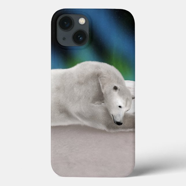 Friedliche Eisbär-Arktis-Natur-Illustration Case-Mate iPhone Hülle (Rückseite)