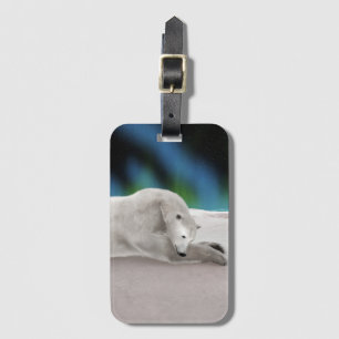 Friedliche Eisbär-Arktis-Natur-Illustration Gepäckanhänger