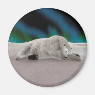 Friedliche Eisbär-Arktis-Natur-Illustration Magnet