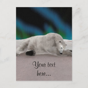 Friedliche Eisbär-Arktis-Natur-Illustration Postkarte