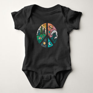 Friedliche Elemente: Natur und Kosmos Baby Strampler