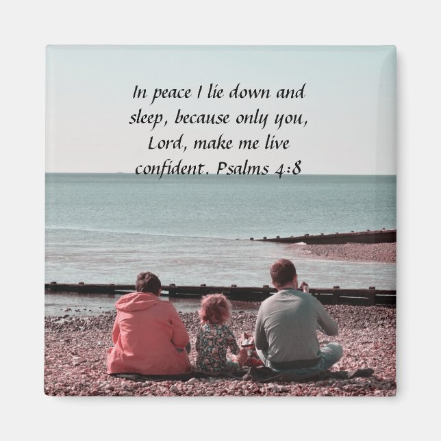 Friedliche Erholung - Psalm 4:8 Inspiration Magnet (Vorne)