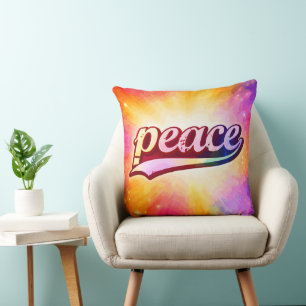 Friedliche farbenfrohe Typografie Inspirierend Kissen