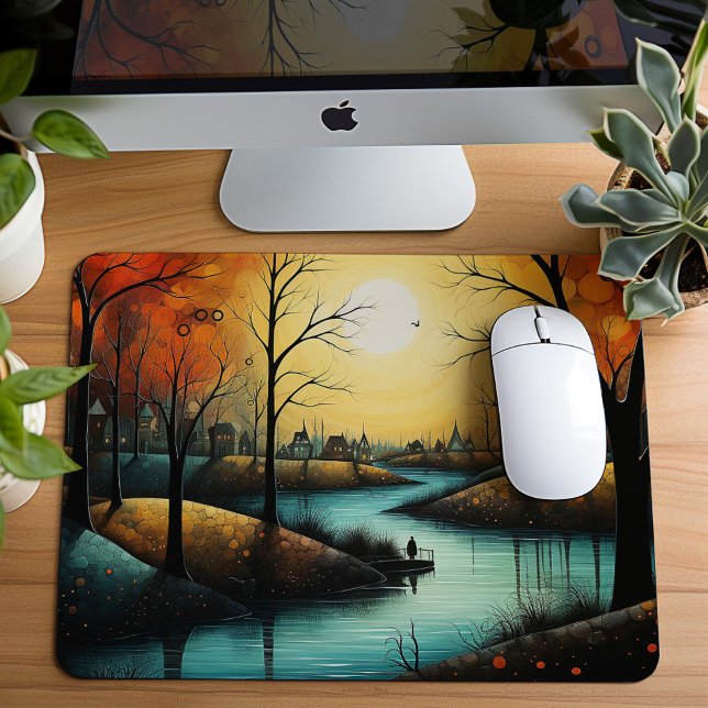 Friedliche Flusspark-Landschaft Mousepad (Von Creator hochgeladen)