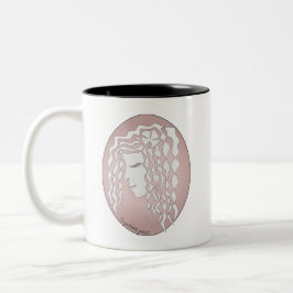 Friedliche Frau Pink Black Line Tasse