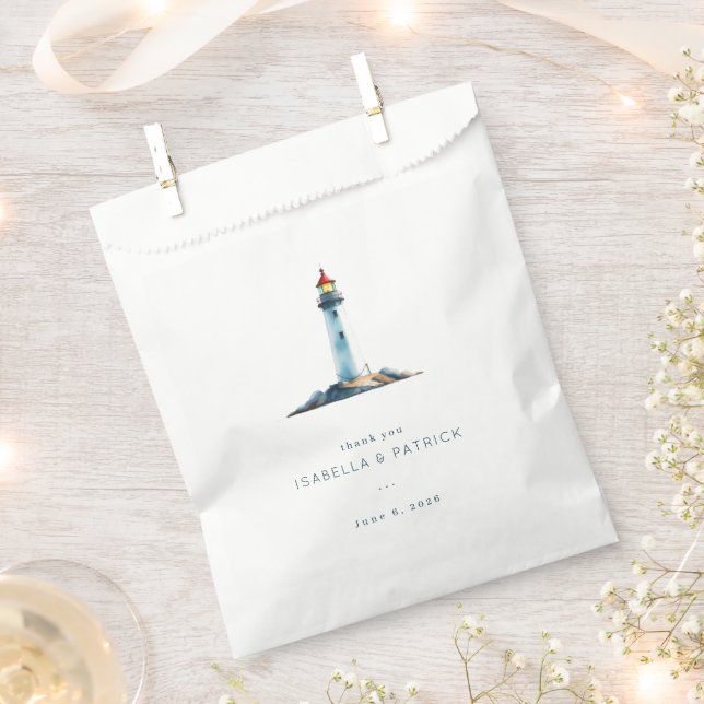 Friedliche graue Leuchtturm Geschenktütchen (Ausgeschnitten)