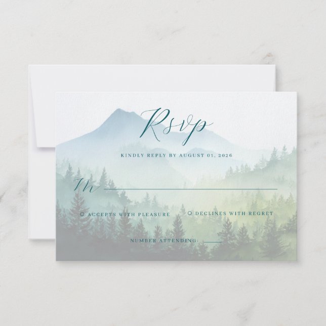 Friedliche grüne Berglandschaft RSVP Karte (Vorderseite)