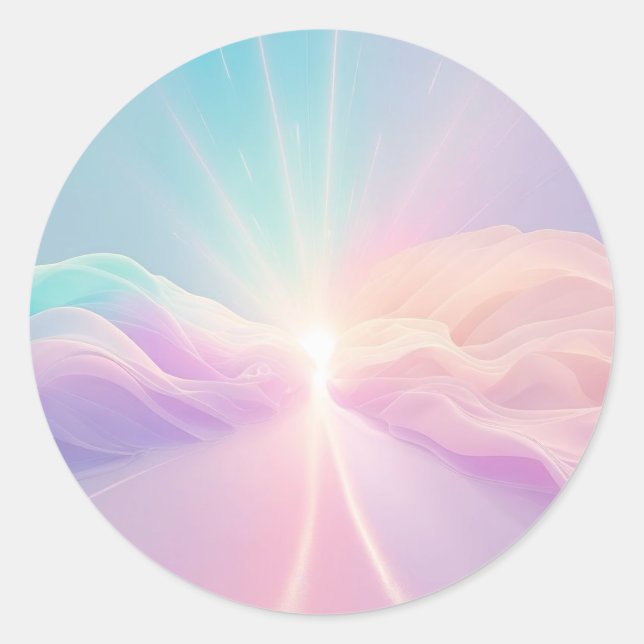 Friedliche Grünlandschaft - Ruhe im Freien Runder Aufkleber (Vorderseite)