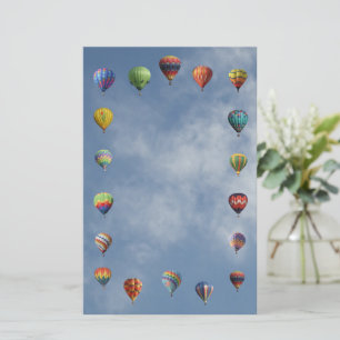 Friedliche Heißluftballons Border Blue Cloudy Sky Briefpapier