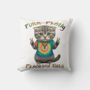 Friedliche Hippie Boho Kitten Vibes Kissen