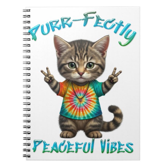 Friedliche Hippie Boho Kitten Vibes  Notizblock (Vorderseite)