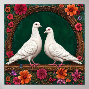 Friedliche Hochzeitstauben Liebesharmonie 🕊️💞🌿✨ Poster