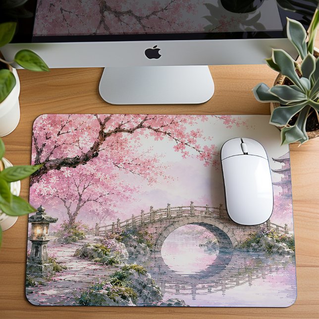 Friedliche japanische Kirschblüten Mousepad (Von Creator hochgeladen)