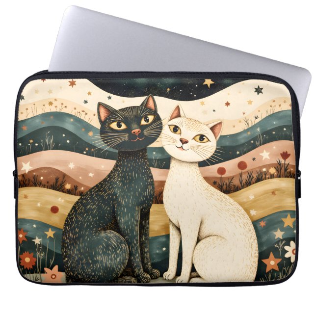 Friedliche Katzen Laptopschutzhülle (Vorderseite)