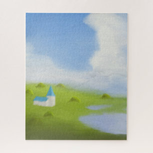 Friedliche Landschaft auf dem Lande Puzzle