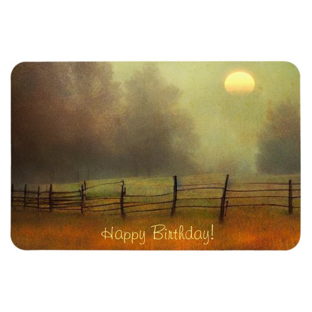 Friedliche Landschaft Geburtstag Magnet (Horizontal)