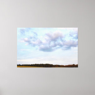 Friedliche Landschaft mit bewölktem Himmel Leinwanddruck