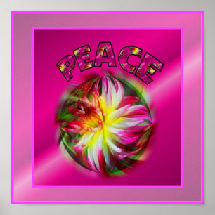 Friedliche lebendige Dahlienblume Inspirierend Poster