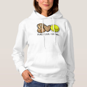 Friedliche Liebe Softball Mütter Muttertagssoftwar Hoodie