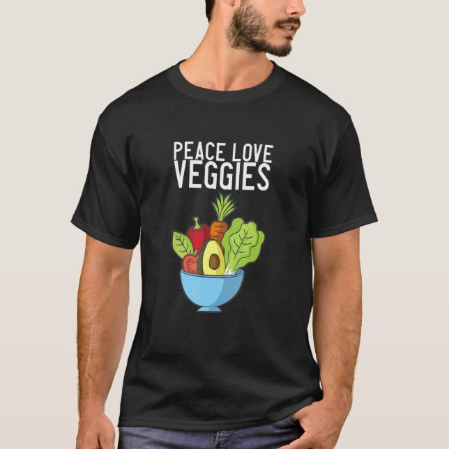Friedliche Liebe Vegane Veggies T-Shirt (Vorderseite)