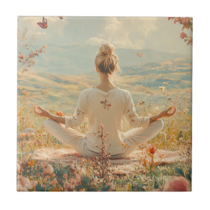 Friedliche Meditation bei Sonnenaufgang (5) Fliese