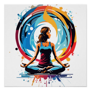 Friedliche Meditations-Energiefluss-Kunst Poster