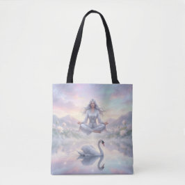 Friedliche Meditationsfrau & Schwan Fantasy-Tasche