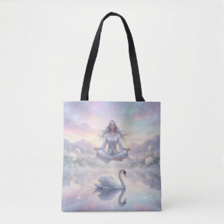 Friedliche Meditationsfrau & Schwan Fantasy-Tasche
