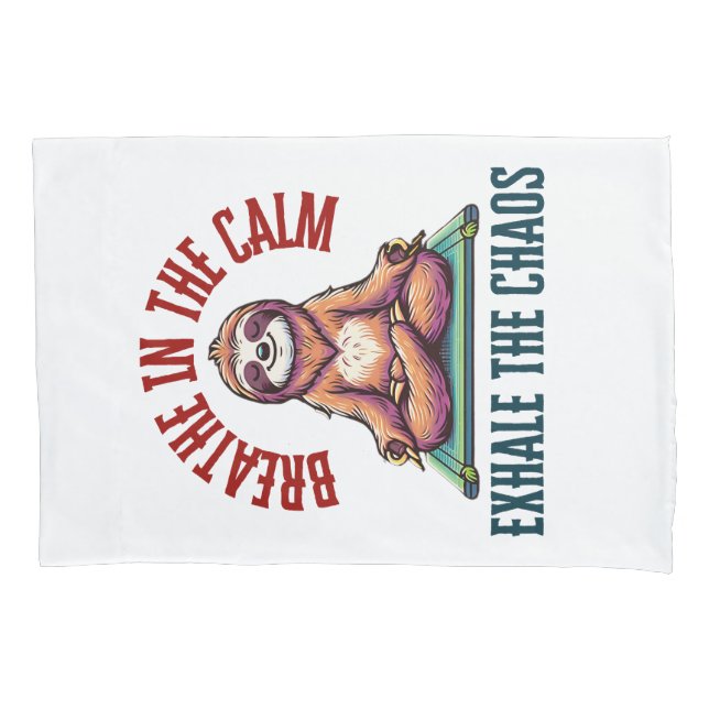 Friedliche Meditierende Schlacke mit Lotus-Blüten Kissenbezug (Vorderseite)