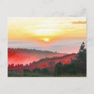 Friedliche Natur-Sonnenuntergangs-Landschaftspostk Postkarte