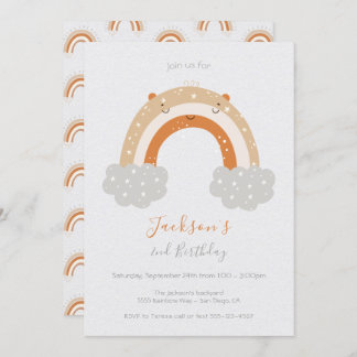 Friedliche neutrale RegenbogenGeburtstagspartei Einladung