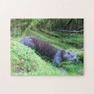 Friedliche Otter Flussufer Natur Wildtiere Ruhig Puzzle