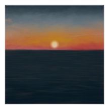 Friedliche Ozeansonnenuntergangs-Malerei