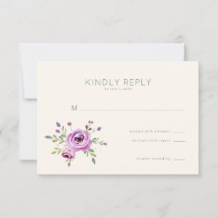 Friedliche Pastell-Aquarell-Blumen RSVP Karte