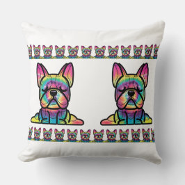 Friedliche Paws: Yoga Bulldog in Gefärbte Krawatte Kissen