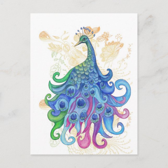 Friedliche Pfauenprodukte Postkarte (Vorderseite)