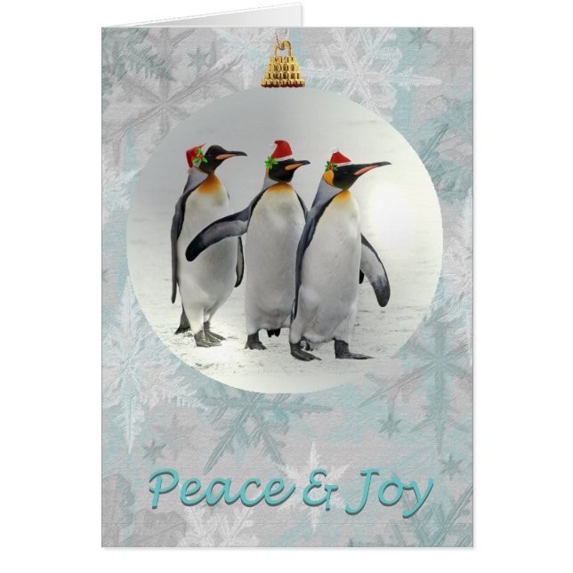 Friedliche Pinguine Weihnachtskarte (Vorne)