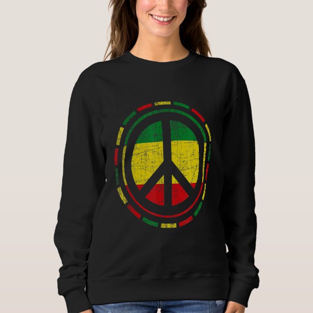 Friedliche Rasta-Farben Sweatshirt (Vorderseite)