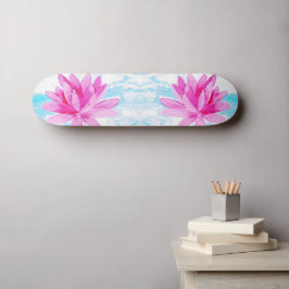 Friedliche Rosa Lotus Blume Malerei Skateboard